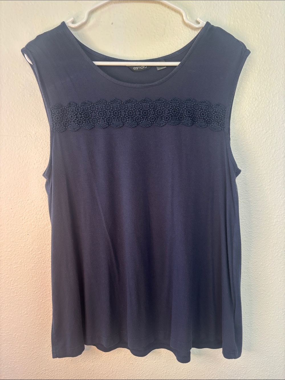Esmara Navy Sleeveless Crochet-Trim Tank Top -754sku
